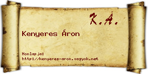 Kenyeres Áron névjegykártya