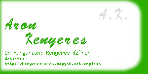 aron kenyeres business card